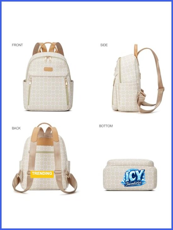PU Leather Mini Backpack Purse Handbag for Women Waterproof Laptop Daypack